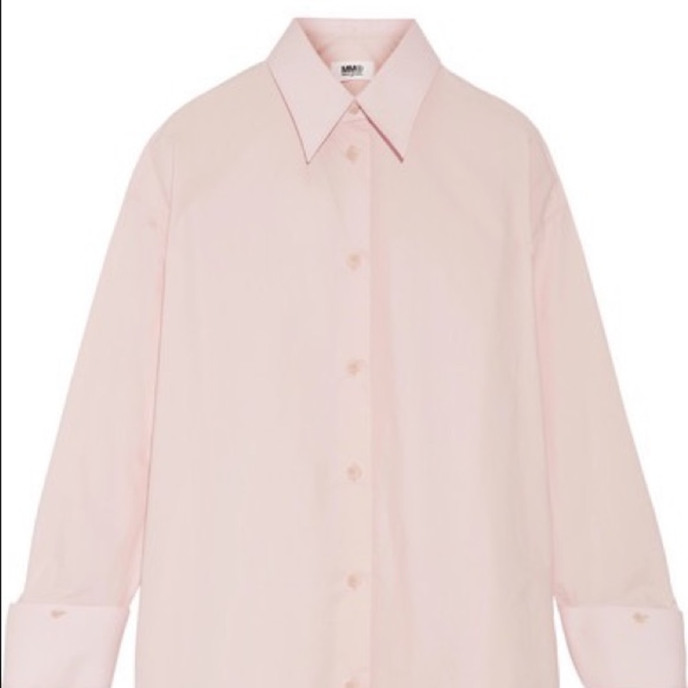 Oversized MM6 MaisonMagiela Pink Cotton shirtdress